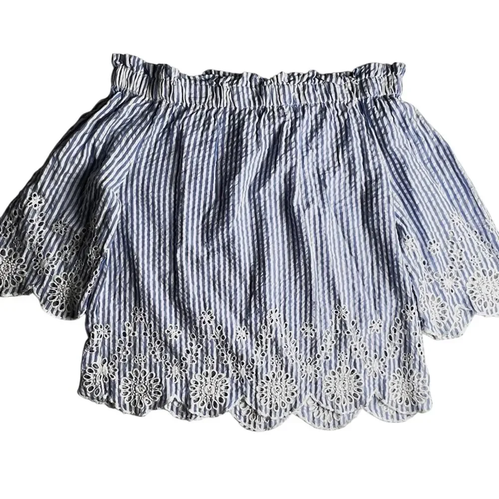 Style Envy Off Shoulder Striped Blouse Sz L